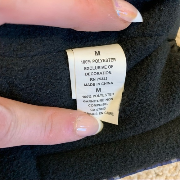 Small breed dog navy blue black white plaid checkered puffer vest jacket coat M - Picture 4 of 6